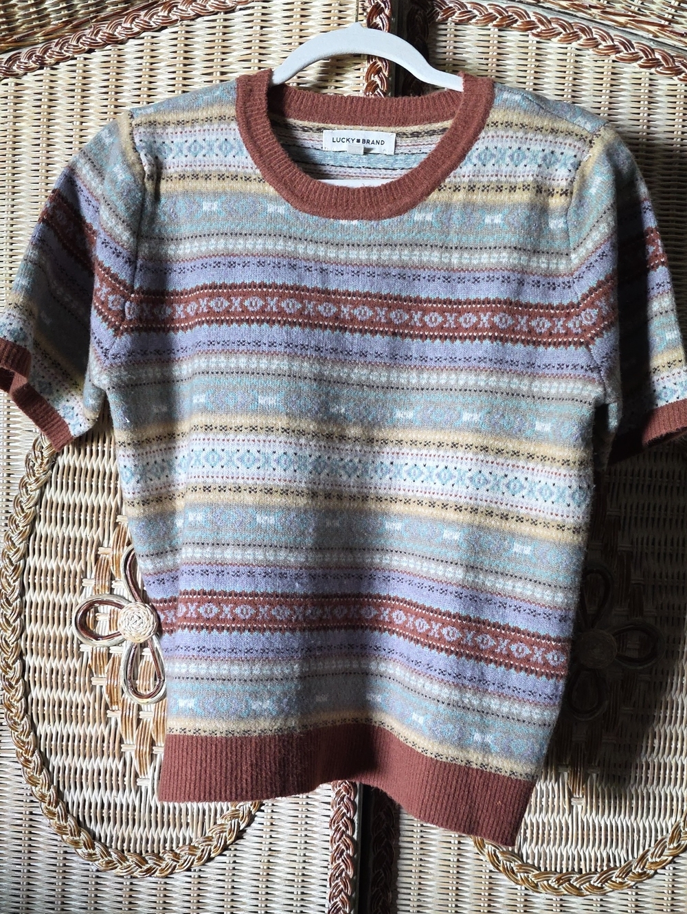 Lucky Brand Multicolor Striped Sweater - Rust, Gray, Cream